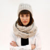 Strickmütze + Strickloop Zopf | Natur