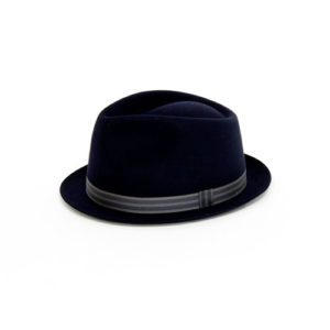 Fernandez & Roche Trilby - Dunkelblau gestreift