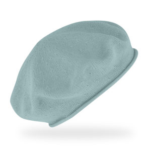 Baskenmütze Baumwolle Sommer Rollrand - Eisblau