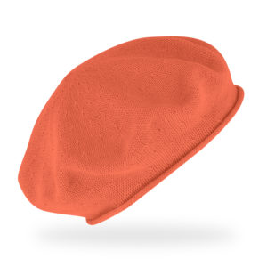 Baskenmütze Baumwolle Sommer Rollrand - Orange