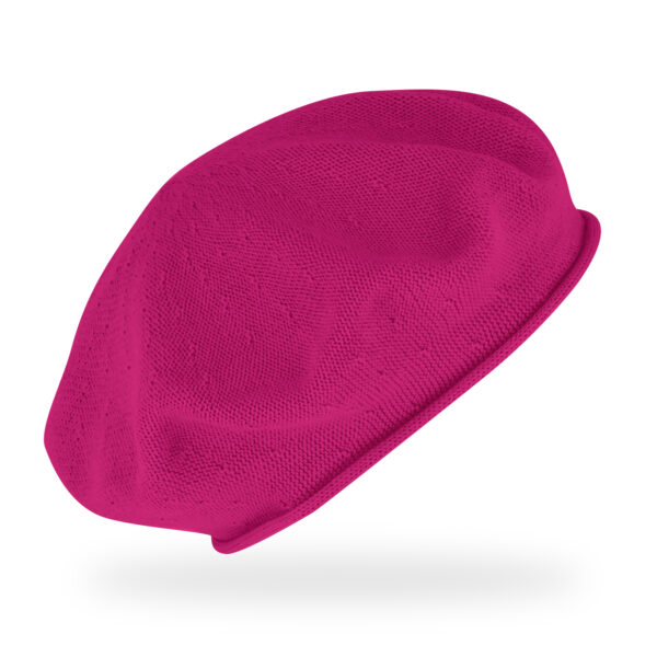 Baskenmütze Baumwolle Sommer Rollrand - Pink