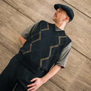 Stetson Hatteras Wool Herringbone anthrazit Ansicht von unten links