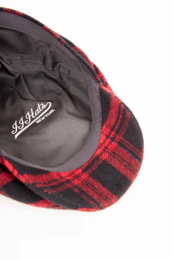 JJ Hats Driver Cap Wool Kariert Futter Baumwolle