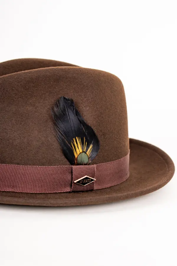 JJ Hats Fedora Lite Felt Dunkelbraun