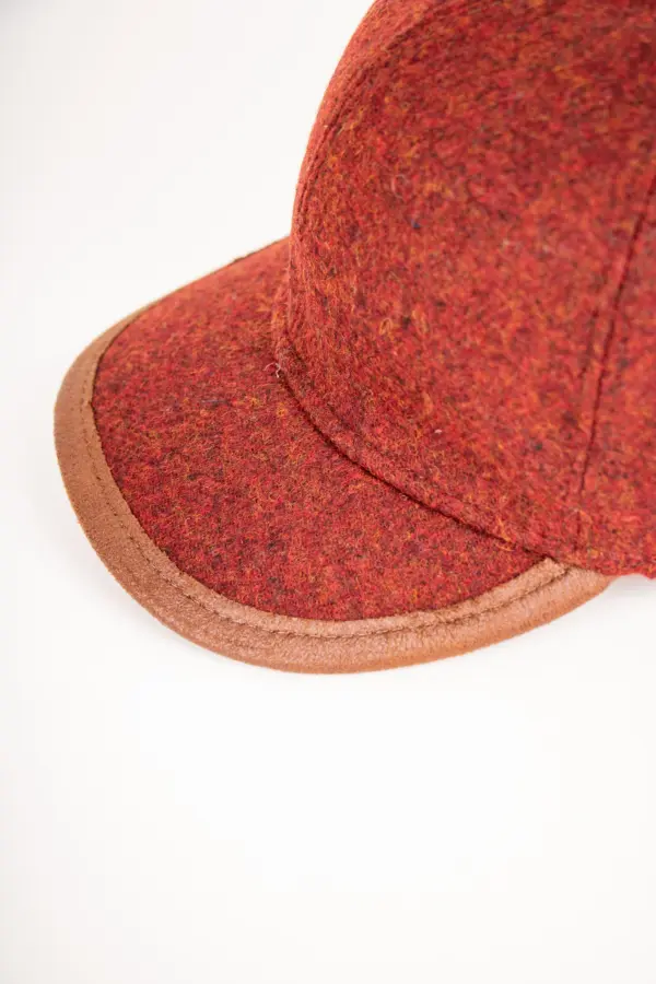 Fiebig Baseballcap Schurwolle Ohrenklappen Bordeaux