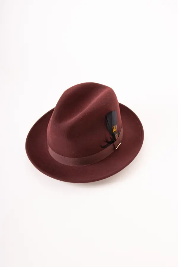 JJ Hats Fedora Lite Felt Bordeaux