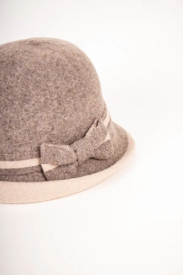 Flechet Wollhut mit Schleife taupe