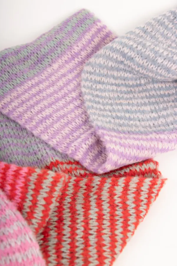 Grote Strickschal Wollmix bunt