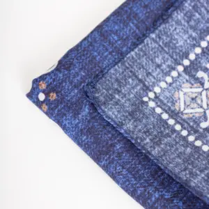 Hemley Seidentuch Paisley meliert Jeansblau