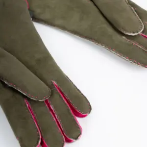 Szendelbacher Lammfell Handschuhe Olive
