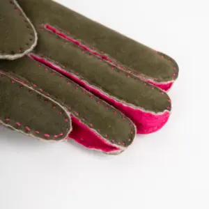 Szendelbacher Lammfell Handschuhe Olive
