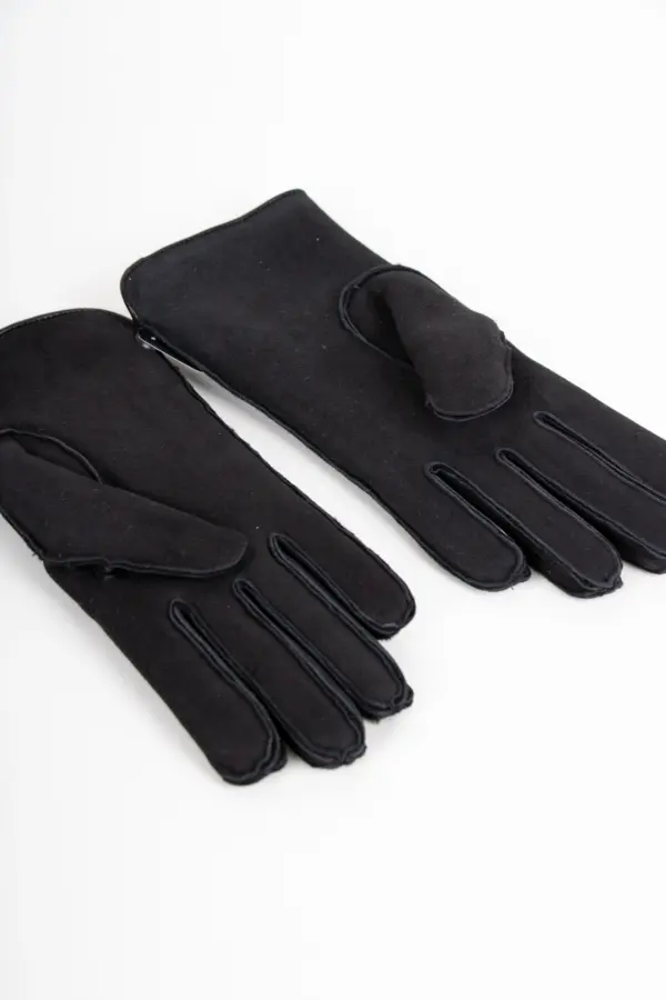 Szendelbacher Lammfell Handschuhe Schwarz