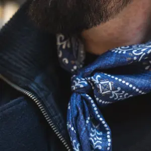 Hemley Seidentuch Paisley meliert blau