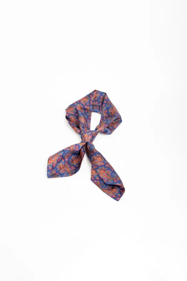 Hemley Krawattenschal Seide Paisley Blau-Rot