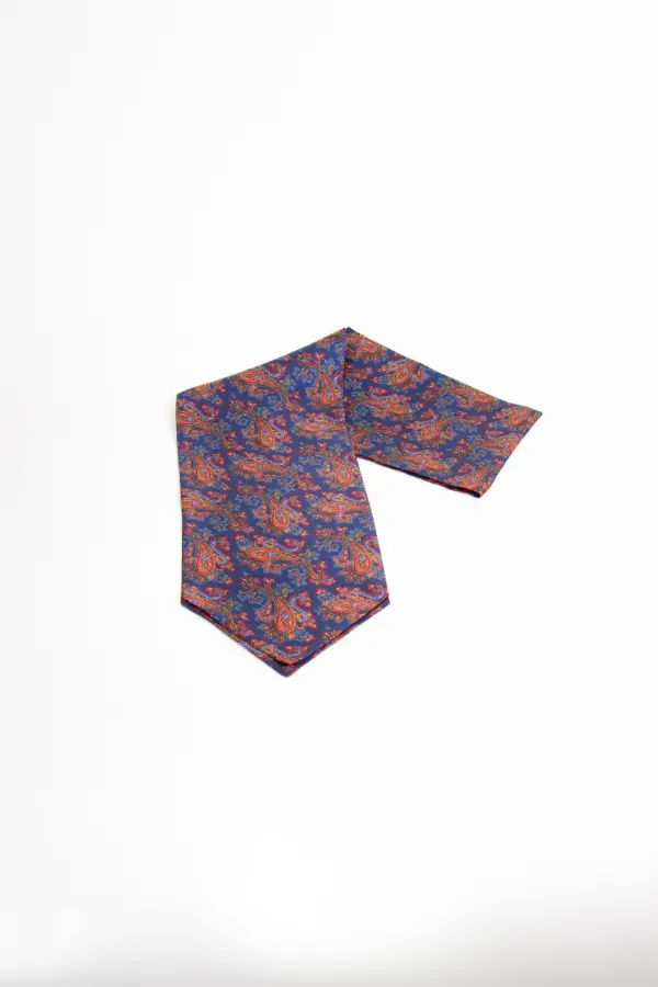 Hemley Krawattenschal Seide Paisley Blau-Rot