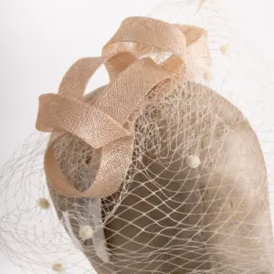 Fascinator mit Schleier und Federn