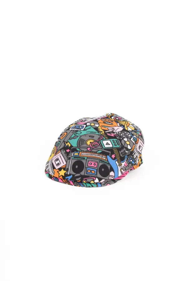 City Sport Luc aus Baumwolle, Flatcap mit Popart Muster