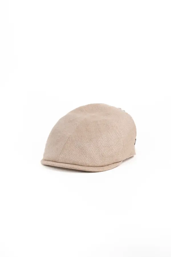 City Sport Julien Seide/Leinen City Sport Julien Seide/Leinen, Fischgrat Flatcap, beige gold