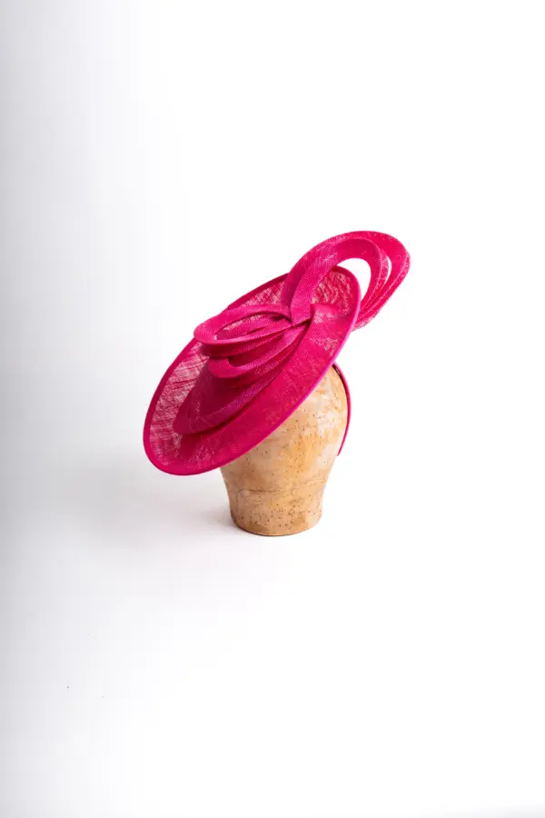 McBURN Fascinator Saucer Daphne, Hot Pink