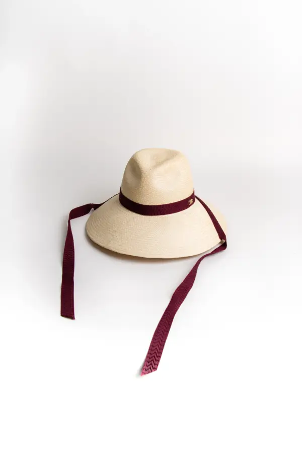 Fernandez y Roche Tesa Panamahut, Wide Brim Fedora mit Kinnband