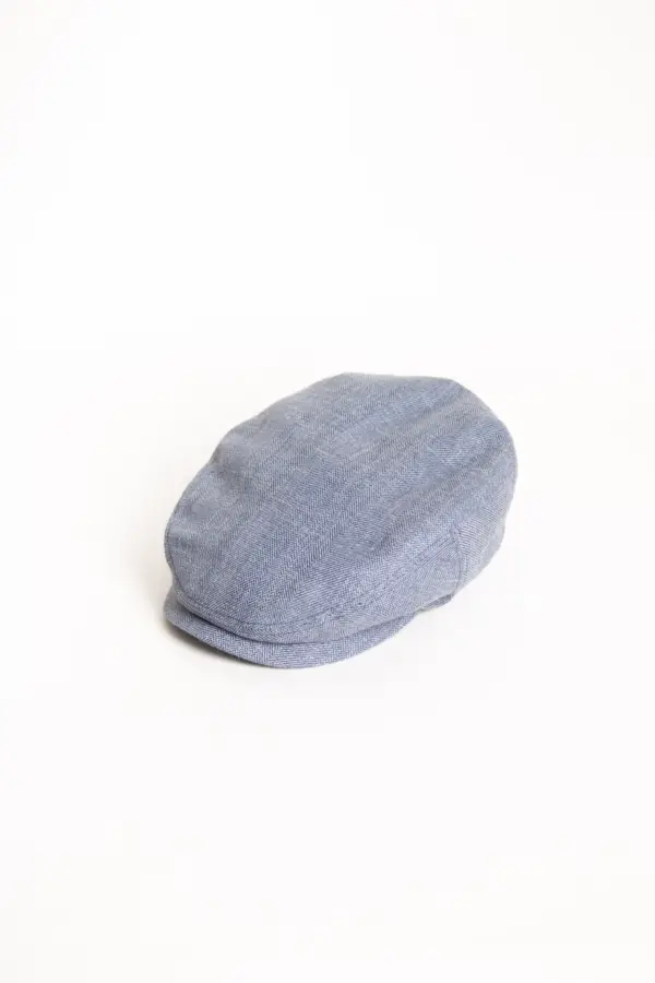 JJ Hats Driver Cap Linen Herringbone