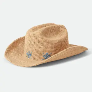 Brixton Odessa Straw Packable Cowboy Hat