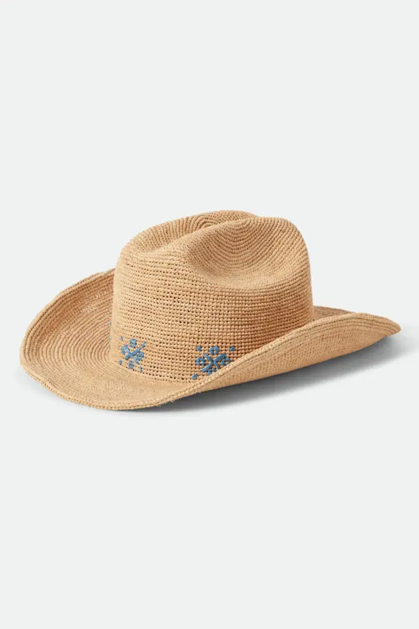 Brixton Odessa Straw Packable Cowboy Hat