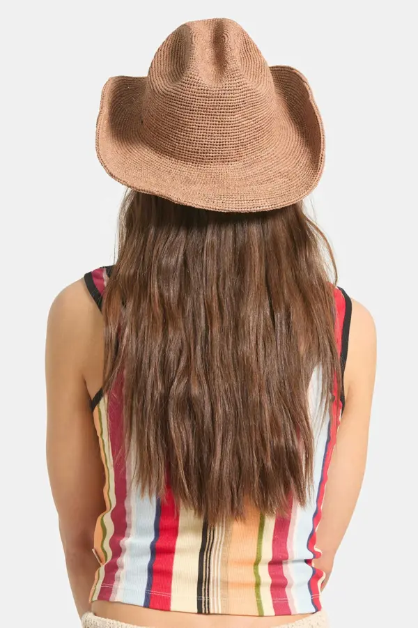 Brixton Odessa Straw Packable Cowboy Hat