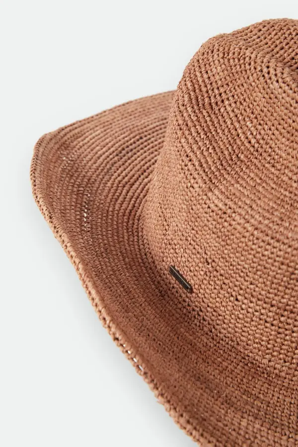 Brixton Odessa Straw Packable Cowboy Hat