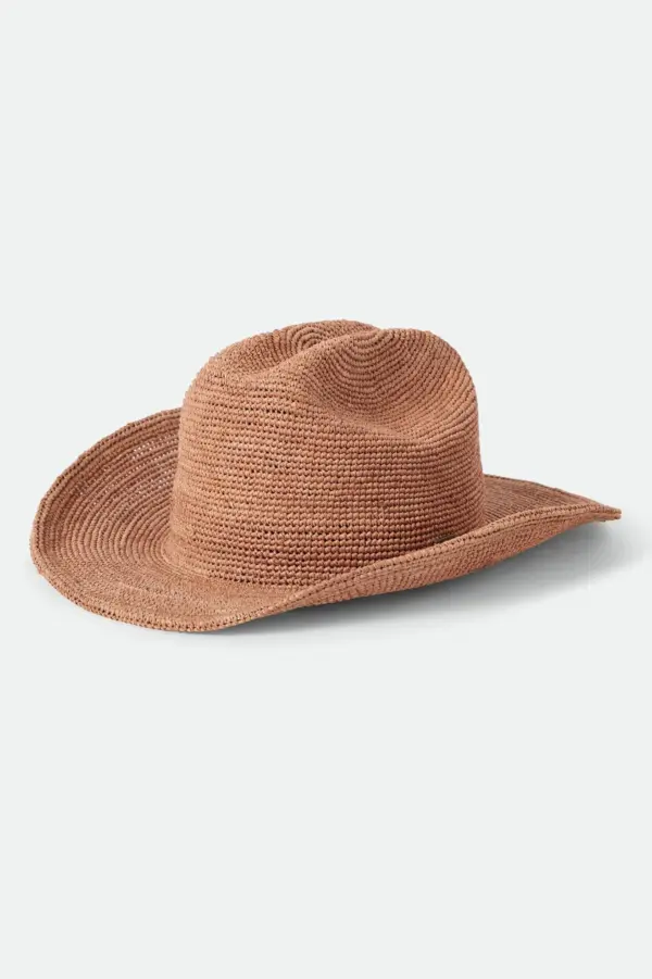 Brixton Odessa Straw Packable Cowboy Hat