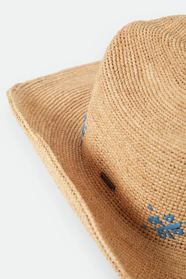 Brixton Odessa Straw Packable Cowboy Hat